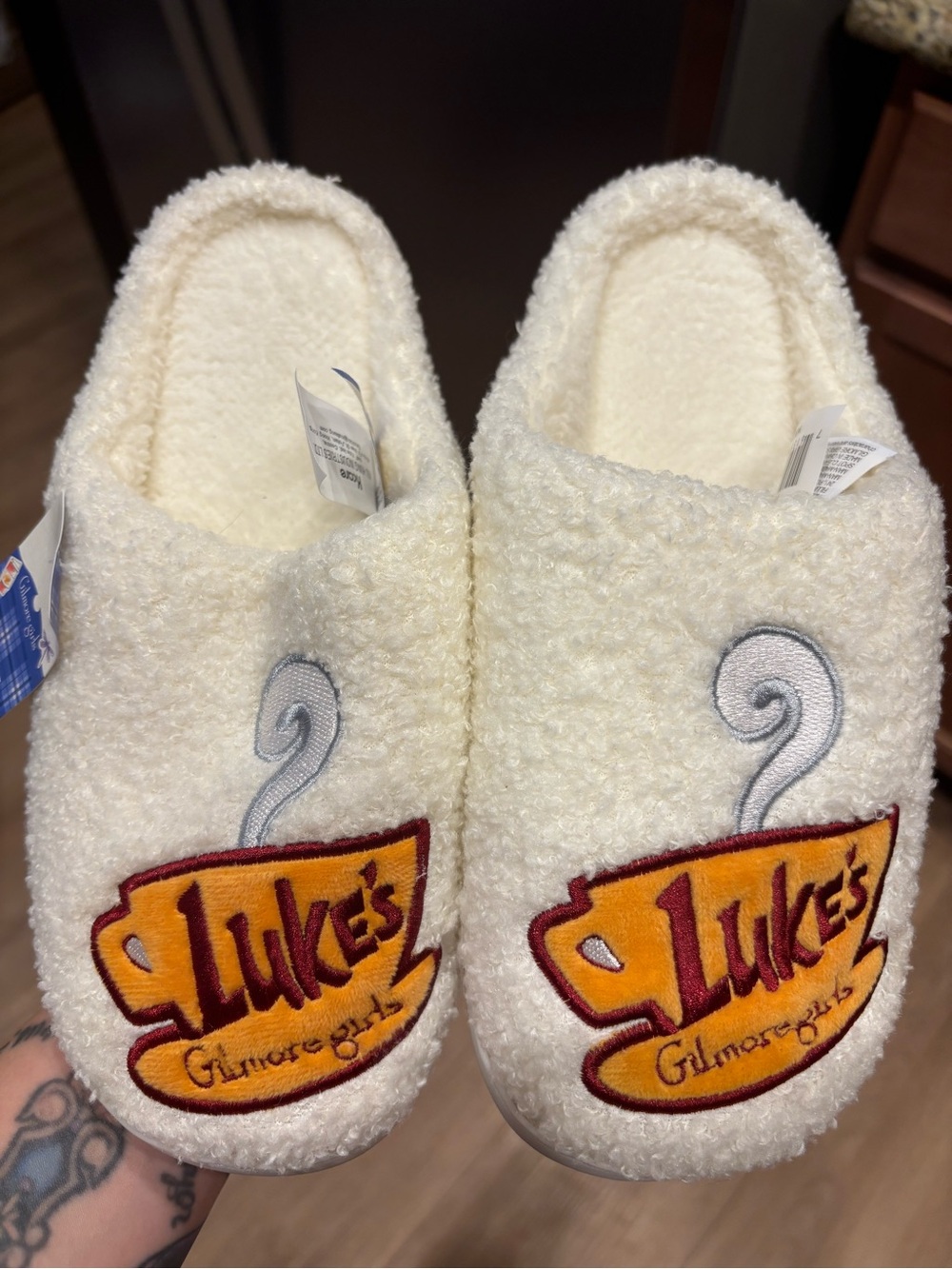 Gilmore Girls Luke's Diner Cream Kids Slippers